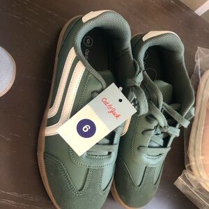 Cat & Jack Boston Forest Green Sneakers with White Stripes